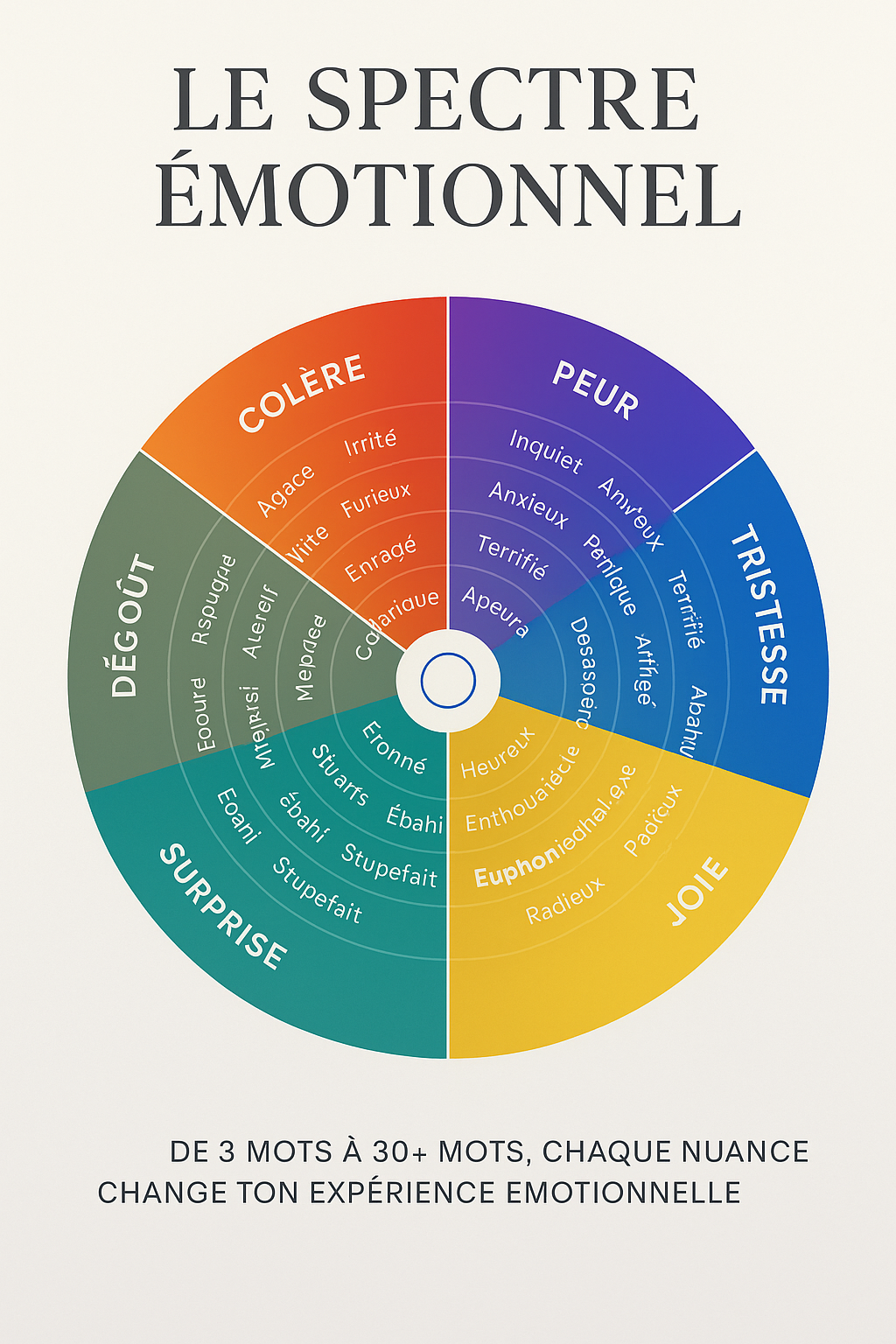 Infographie: Le spectre émotionnel — Des 6 familles aux 80+ nuances
